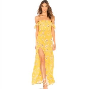 Flynn Skye Bardot Maxi Dress in Touch Of Honey